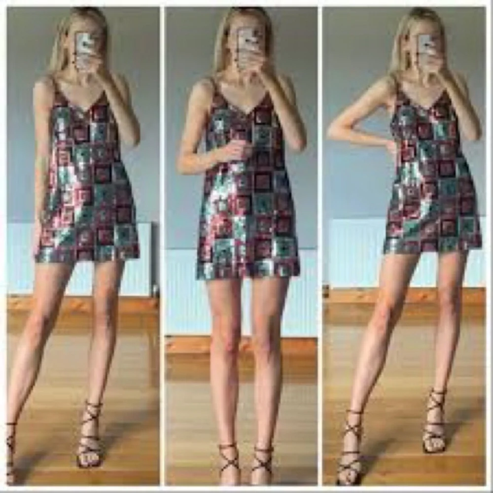 NWT: Festive Sequin Geometric Pattern Strappy DRESS🔹🔻